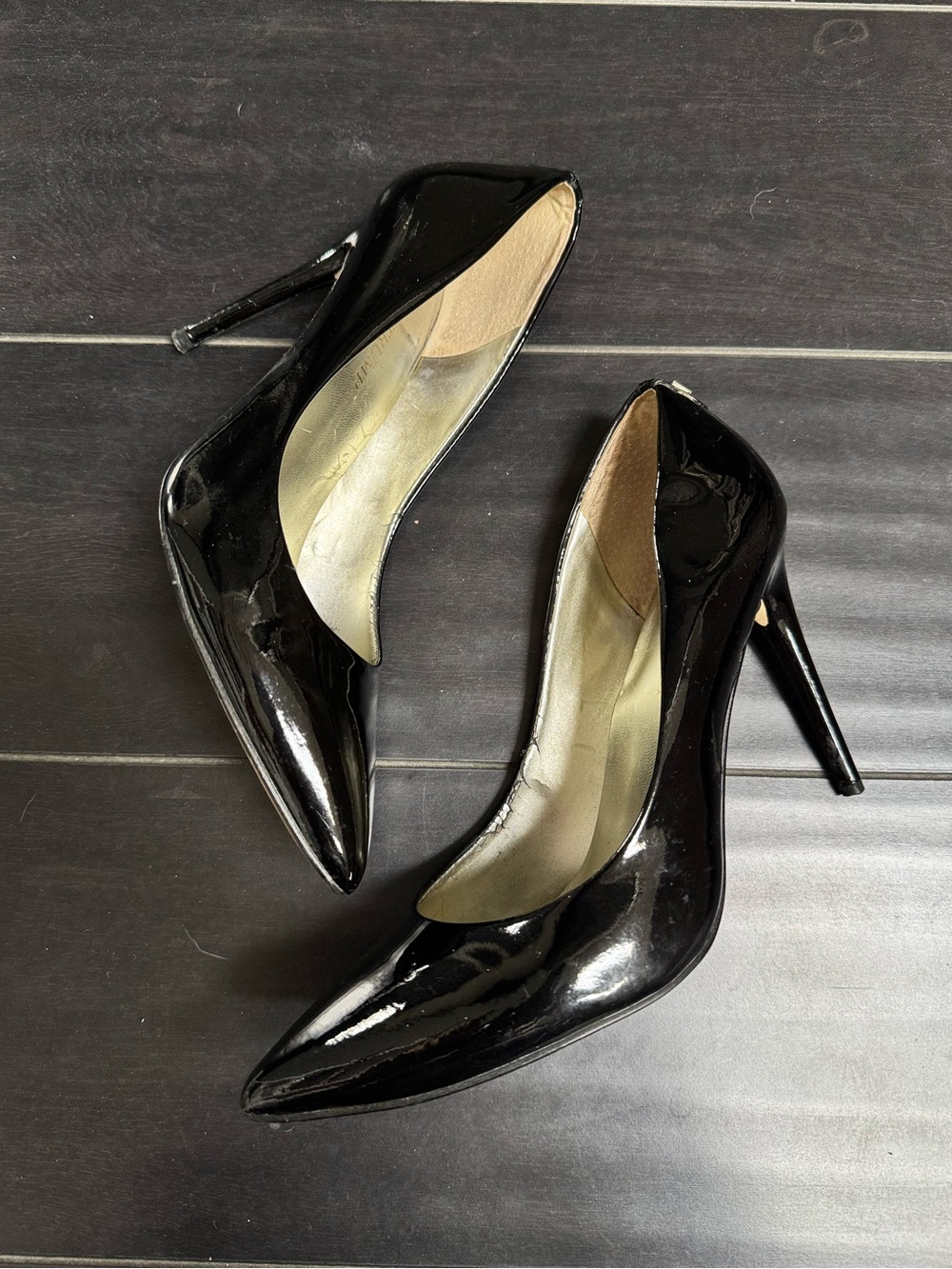 Ivanka Trump Classic Black Patent Pointed-Toe Stiletto Heels size 8